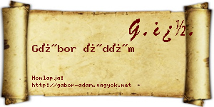 Gábor Ádám névjegykártya